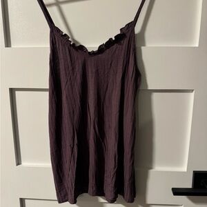Hem & Thread Purple Spaghetti Strap Ruffled Camisole
